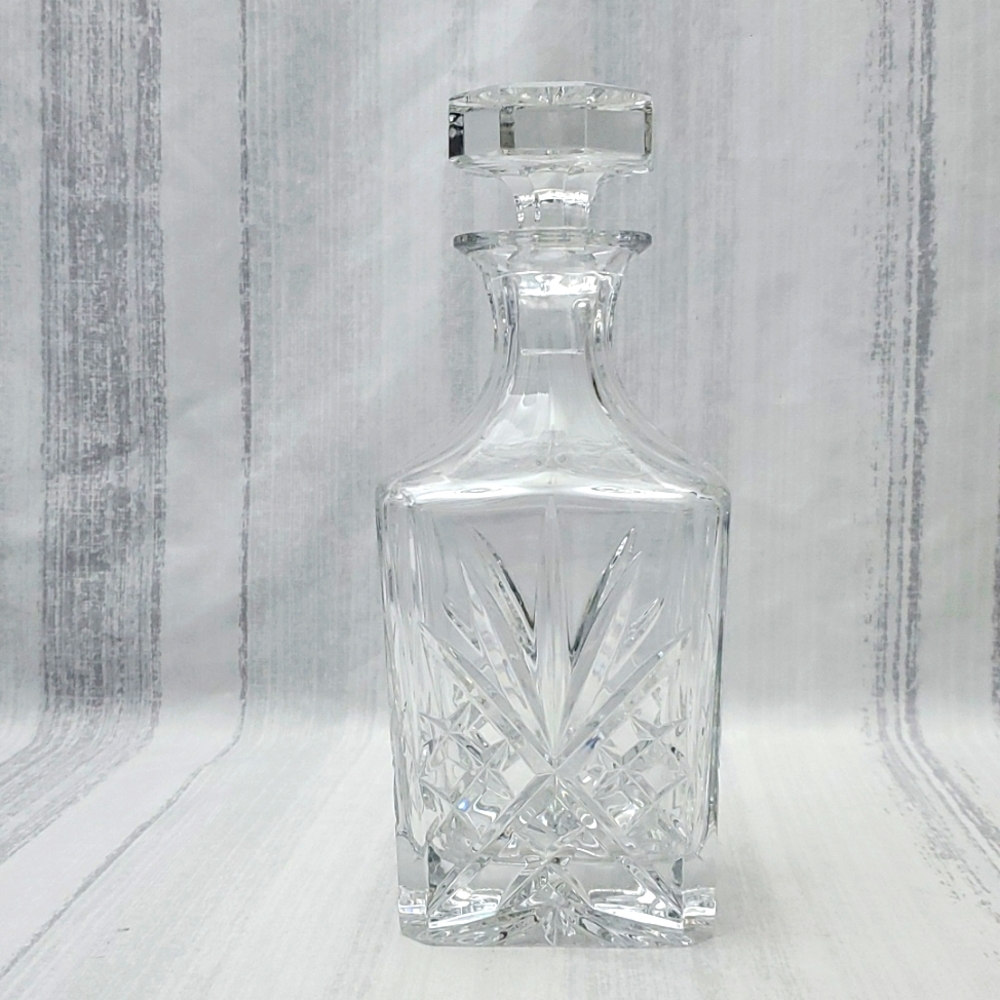 Vintage Gorham Square Crystal Decanter  Glass Square Whiskey Decanter Gorham